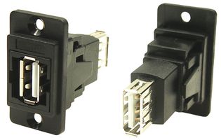 CLIFF ELECTRONIC COMPONENTS CP30708N USB适配器, CSK孔, USB A 插座, USB A 插座, USB 2.0, Dual Entry Feed Through Series