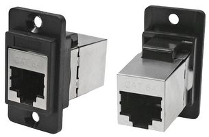 CLIFF ELECTRONIC COMPONENTS CP30725S In-Line Adapter, Cat6, CSK Hole, Adaptor, In-Line, RJ45, RJ45, Dual Entry Feed Through Series