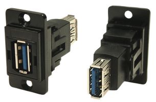 CLIFF ELECTRONIC COMPONENTS CP30705NMB USB适配器, CSK孔, USB A 插座, USB A 插座, USB 3.0, 未评级, Dual Entry Feed Through Series