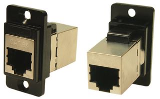 CLIFF ELECTRONIC COMPONENTS CP30725SMB 直列式适配器, 屏蔽, Cat6a, CSK孔, 适配器, 直列式, RJ45, RJ45, Dual Entry Feed Through Series