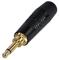 REAN RTP2C-B 手机音频连接器, 单声道, 2 触点, 插头, 3.5 mm, 电缆安装, 镀金触芯, 锌主体