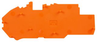 WAGO 2016-7792 Accessory, Orange, Wago TOPJOB S 2016 Series Rail Mount Terminal Blocks, End and Intermediate Plate