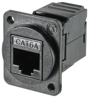 TUK SGKCTDPM Modular Connector, Black, RJ45 Jack, 1 x 1 (Port), 8P8C, Cat6, Cat6a, Panel Mount