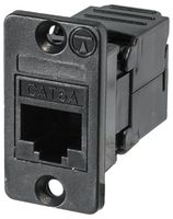 TUK SGKCTBPM Modular Connector, Black, RJ45 Jack, 1 x 1 (Port), 8P8C, Cat6, Cat6a, Panel Mount