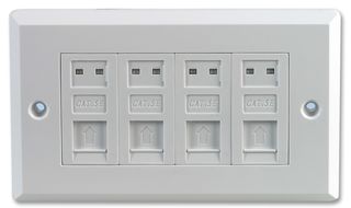 PRO SIGNAL UT-8704 Faceplate, Cat5e, Faceplate, RJ45 Sockets, 4
