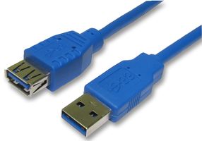 PRO SIGNAL CAC250023 USB线缆, A型插头至A型插座, 3 m, 9.8 ft, USB 3.0, 浅蓝
