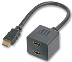 MULTICOMP PRO PSG90397. 连接器适配器, 带8英寸适配器电缆, HDMI, 19 路, 插头, HDMI, 19 路, 插座