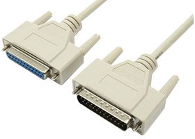PRO SIGNAL PSG90869 Computer Cable, D Subminiature Plug, 25 Way, D Subminiature Socket, 25 Way, 3.28 ft, 1 m, Grey