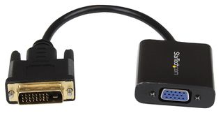 STARTECH DVI2VGAE 连接适配器,DVI 转 VGA 适配器,有源 DVI-D 转 VGA 视频转换器 1080p