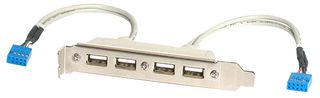 STARTECH USBPLATE4 计算机线缆，4 端口 USB A 母头插槽板适配器