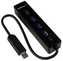 STARTECH ST4300PBU3 集线器,USB 3.0,4 端口,总线供电,Windows XP/Vista/7/8 和 Mac OS 10.4-8