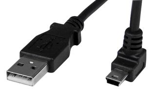 STARTECH USBAMB1MU USB线缆, A型插头至90° Mini B型插头, 1 m, 3.28 ft, USB 2.0, 黑色