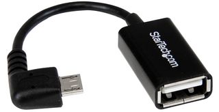 STARTECH UUSBOTGRA USB线缆，5英寸右角Micro USB至USB OTG主机适配器，公/母