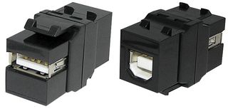 TUK KCUABBK In-Line Adapter, Keystone Coupler, Adaptor, In-Line, USB 2.0 A, USB 2.0 B