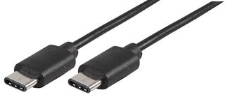 PRO SIGNAL PSG91210 USB Cable, Type C Plug to Type C Plug, 1 m, 3.28 ft, USB 2.0, Black, E-Marked Cable