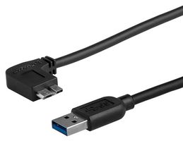 STARTECH USB3AU2MLS USB 线缆,超薄 Micro USB 3.0 线缆,公/公,左角 Micro-USB,5Gbps,2 m(6 ft)