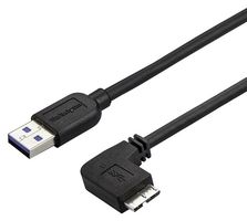 STARTECH USB3AU2MRS USB 线缆,超薄 Micro-USB 3.0 线缆,公/公,直角 Micro-USB,5Gbps,2 m(6 ft)
