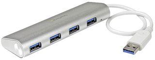 STARTECH ST43004UA 集线器,4端口USB集线器,USB A转4xUSB-A接口,USB 5Gbps,总线供电,便携式USB 3.0集线器