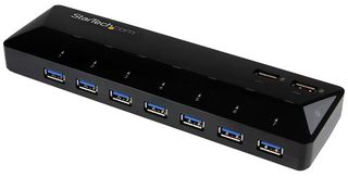 STARTECH ST93007U2C 集线器，7 端口 USB 3.0 集线器，带专用充电端口，2 x 2.4A 快充端口