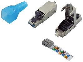 TUK PGSMC#12 Modular Connector, RJ45 Plug, 1 x 1 (Port), 8P8C, Cat6a, IP20, Cable Mount