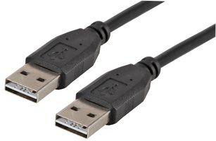 PRO SIGNAL PSG91247 USB线缆, A型插头至A型插头, 1 m, 3.28 ft, USB 2.0, 黑色