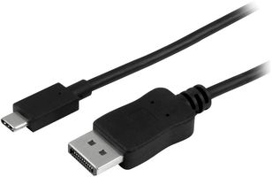 STARTECH CDP2DPMM1MB Audio / Video Cable Assembly, 3.3 ft / 1 m USB-C to DisplayPort Cable, 4K 60Hz, Black