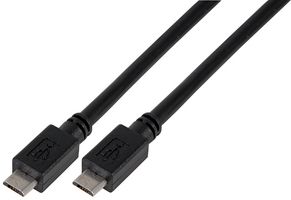 PRO SIGNAL PSG91467 USB Cable, Micro Type B Plug to Micro Type B Plug, 2 m, 6.6 ft, USB 2.0, Black