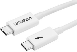 STARTECH TBLT3MM2MW USB 线缆，2 m Thunderbolt 3 线缆，20Gbps，白色，支持 Thunderbolt、USB-C 和 DisplayPort