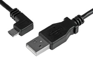 STARTECH USBAUB50CMLA USB 线缆，0.5 m Micro-USB 充电和同步线缆，公/公，左角 Micro-USB，24 AWG