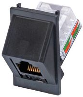 TUK SKMC645BKPT 模块连接器, 黑色, RJ45 插座, 1 x 1 (端口), 8P8C, Cat6, 卡扣式