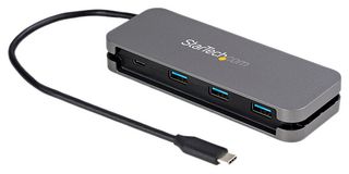 STARTECH HB30CM3A1CB 集线器,4 端口 USB-C 集线器,3 个 USB-A 接口/1 个 USB-C 接口(5Gbps USB 3.0),11.2 英寸线缆