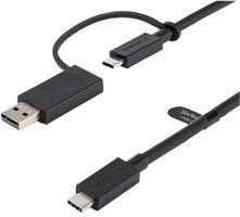 STARTECH USBCCADP USB Cable, 3ft/1m USB-C Cable with USB-A Adapter, Hybrid USB C Cable 10Gbps, USB-A 5Gbps