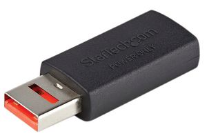 STARTECH USBSCHAAMF USB Cable, Secure Charge USB Data Blocker Adapter, M/F USB-A Charger Protector Power-Only