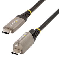 STARTECH USB31CCTLKV1M USB 数据线,3 ft/1 m 顶部螺丝锁定 USB-C 数据线 10Gbps,Type-C,100W (5A),单螺丝
