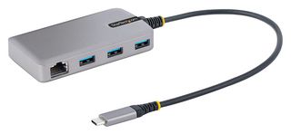 STARTECH 5G3AGBB-USB-C-HUB 集线器，3端口USB-C集线器（带以太网），3个USB-A接口，5Gbps，便携式USB Type-C集线器