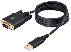 STARTECH 1P3FFCB-USB-SERIAL USB to Serial Adapter Cable, COM Retention, USB-A to DB9 RS232, FTDI IC, Windows/macOS/Linux, 1m