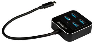 STARTECH HB31C4AB 集线器,4端口USB-C集线器,USB-C转USB 3.2 Gen 2集线器,10Gbps,4个USB-A端口,总线供电