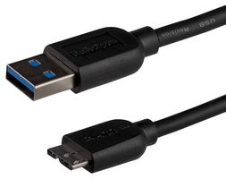 STARTECH USB3AUB3MS USB 线缆，3 m（10 ft）超薄 SuperSpeed USB 3.0 A 至 Micro B 线缆，5Gbps，公/公