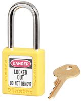 MASTER LOCK 410YLW 安全锁挂锁,黄色,38mm锁扣