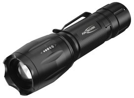 ANSMANN 1600-0679 Torch, Hand Held Type, AAA Batteries x 3, 129m, LED and UV LED, 100lm, Aluminium