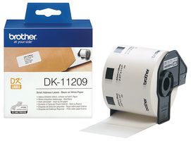 BROTHER DK11209 标签, 地址, 标识, 29 mm H x 62 mmW, 纸, 白底黑字, 800