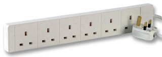 PRO ELEC 2068-1M EXTENSION LEAD, 6WAY, 1M