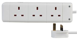 PRO ELEC 9338-2M 延长线, 3 出口, 英式, 13 A, 250 V, 英式G型, 2 m