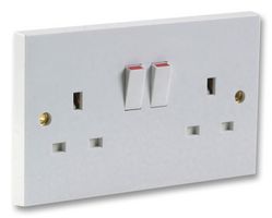 PRO ELEC 9798 SOCKET SWITCHED, 2GANG, 2 POLE