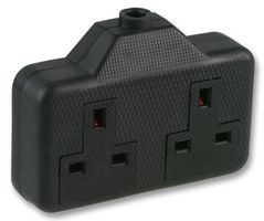 PRO ELEC 0139-BK SOCKET, EXTENSION, 2WAY, RUBBER, BLACK