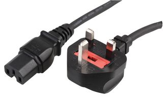 PRO ELEC PELR0049 Mains Power Cord, With Fuse, Mains Plug, UK to IEC 60320 C15, 2 m, 10 A, 250 VAC, Black