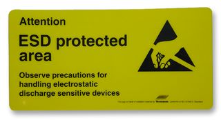DESCO EUROPE / VERMASON 229100 安全标示, 警告标志, Attention Observe Precautions Electrostatic Sensitive Devices, PVC (聚氯乙烯), 150 mm