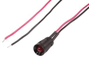CML INNOVATIVE TECHNOLOGIES T010305 LED Panel Mount Indicator, Recessed, Snap-in, Red, 24 VDC, 8 mm, Not Rated