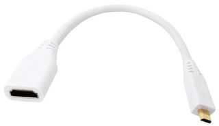 RASPBERRY-PI HDMI ADAPTER CABLE Adaptor, HDMI Mini Plug to HDMI Socket, 235mm Length, White, Raspberry Pi Boards