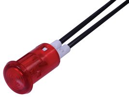 ARCOLECTRIC / BULGIN LIMITED L058900NAA 氖指示灯, 250 V, 红色, 12.7 mm, 圆形带平顶, 20 mA